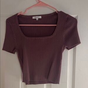 dwell Women's Ribbed Mauve Top